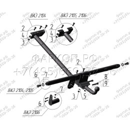 VAZ-05 AVTOS Фаркоп на ВАЗ 2105, 2107 1980-2010 без снятия и подрезки бампера. Тип шара: H (несъемный сварной). Нагрузки: 800/50 кг, масса фаркопа 8,3 кг (без элект