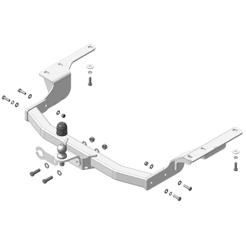 ZT104FE ZINCAR Полностью оцинкованный фаркоп на Toyota Highlander 2014-2020 без выреза в бампере. Тип шара: FE. Нагрузки: 2000/120 кг, масса фаркопа 19,9 кг (без электрики в комплекте)