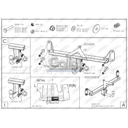 B0216A GALIA Полностью оцинкованный фаркоп на BMW 3-Series Gran Turismo F34 06/2013-2019. Подрозетник убирается за бампер. Тип шара: A. Установка без выреза бампера. 