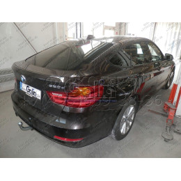 B0216A GALIA Полностью оцинкованный фаркоп на BMW 3-Series Gran Turismo F34 06/2013-2019. Подрозетник убирается за бампер. Тип шара: A. Установка без выреза бампера. 