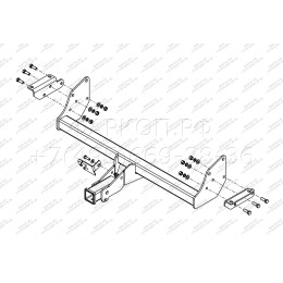 MI 30 AVTOS Фаркоп на Mitsubishi Pajero III, IV 2000-2007, 2007-2020 без выреза в бампере. Тип шара: E. Нагрузки: 1800/100 кг, масса фаркопа 20,5 кг (без электрики в комплекте)