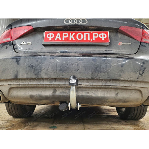 A047A GALIA Полностью оцинкованный фаркоп на Audi A4 B8 седан/универсал 2007-2015, Audi A4 Allroad 2009-2016, Audi A5 Sportback 2008-2016. Подрозетник убирается за бампер. Тип шара: A. Невидимый вырез бампера. Нагрузки: 2200/90 кг, масса фаркопа 17,72 кг