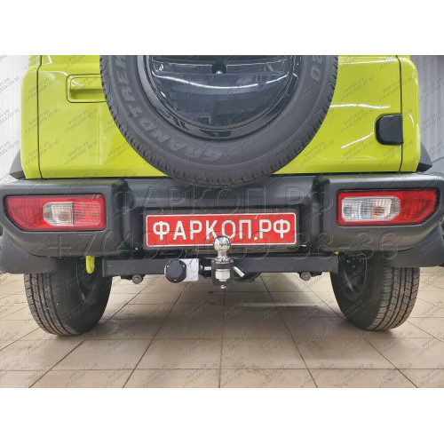 SZ 13 AVTOS Фаркоп на Suzuki Jimny 2018- без выреза в бампере. Тип шара: E. Нагрузки: 1200/75 кг, масса фаркопа 15 кг (без электрики в комплекте)