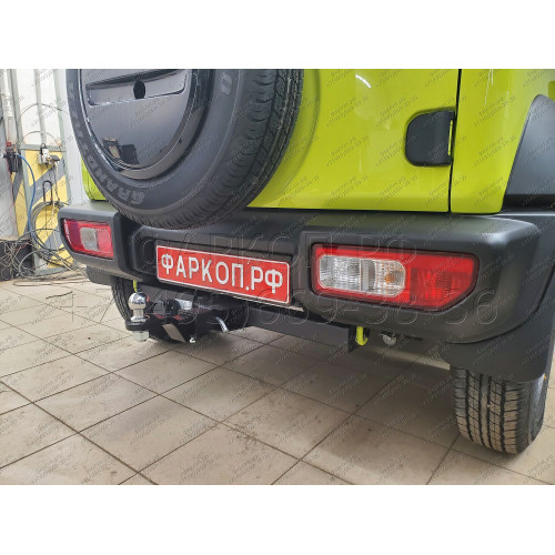 SZ 13 AVTOS Фаркоп на Suzuki Jimny 2018- без выреза в бампере. Тип шара: E. Нагрузки: 1200/75 кг, масса фаркопа 15 кг (без электрики в комплекте)