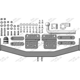 90916-A MOTODOR Фаркоп с оцинкованным шаром на Hyundai Tucson 2021-, Kia Sportage 2022- без выреза в бампере. Тип шара: A. Нагрузки 2000/100 кг, масса фаркопа 17,2 кг (без эле
