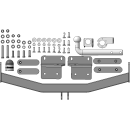 90916-A MOTODOR Фаркоп с оцинкованным шаром на Hyundai Tucson 2021-, Kia Sportage 2022- без выреза в бампере. Тип шара: A. Нагрузки 2000/100 кг, масса фаркопа 17,2 кг (без эле