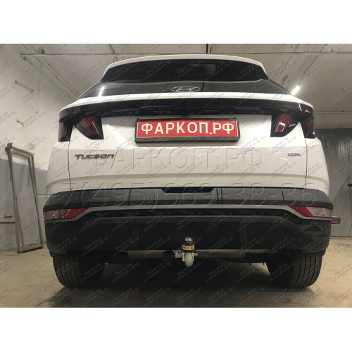 90916-A MOTODOR Фаркоп с оцинкованным шаром на Hyundai Tucson 2021-, Kia Sportage 2022- без выреза в бампере. Тип шара: A. Нагрузки 2000/100 кг, масса фаркопа 17,2 кг (без электрики в комплекте)