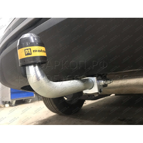90916-A MOTODOR Фаркоп с оцинкованным шаром на Hyundai Tucson 2021-, Kia Sportage 2022- без выреза в бампере. Тип шара: A. Нагрузки 2000/100 кг, масса фаркопа 17,2 кг (без электрики в комплекте)