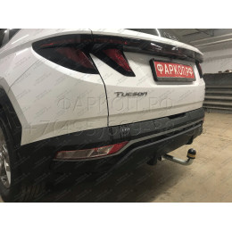 90916-A MOTODOR Фаркоп с оцинкованным шаром на Hyundai Tucson 2021-, Kia Sportage 2022- без выреза в бампере. Тип шара: A. Нагрузки 2000/100 кг, масса фаркопа 17,2 кг (без эле