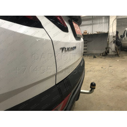 90916-A MOTODOR Фаркоп с оцинкованным шаром на Hyundai Tucson 2021-, Kia Sportage 2022- без выреза в бампере. Тип шара: A. Нагрузки 2000/100 кг, масса фаркопа 17,2 кг (без эле
