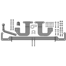91602-A MOTODOR Фаркоп с оцинкованным шаром на Citroen Spacetourer 2016-, Peugeot Traveller 2016-, Citroen Jumpy 2016-, Peugeot Expert 2016-, Toyota Proace 2016-, Opel Zafira Life 2019-, Opel Vivaro 2019- без выреза в 