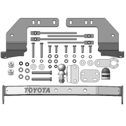 92517-FEN MOTODOR Фаркоп с оцинкованным шаром и нержавеющей накладкой на Toyota Land Cruiser 200 2007-2021 (комплектации Excalibur и Executive) без выреза в бампере. Тип ша