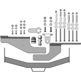 93102-FE MOTODOR Фаркоп с оцинкованным шаром на Haval H5 2020-2021, Great Wall Hover H3 New 2014-2016, Great Wall Hover H3 2010-2016, Great Wall Hover H5 2011-2016 без подрезки бампера. Тип шара: FE. На