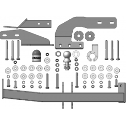 93104-E MOTODOR Фаркоп с оцинкованным шаром на Haval H6 2015-2020, Haval M6 2023-. Необходима подрезка бампера. Тип шара: E. Нагрузки: 1500/75 кг, масса фаркопа 17,5 кг (б