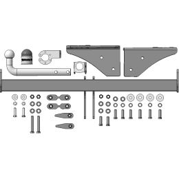 99002-A MOTODOR Фаркоп с оцинкованным шаром на CheryExeed TXL 2020-2021 без выреза в бампере. Тип шара: A. Нагрузки: 1500/75 кг, масса фаркопа 18,6 кг (без электрики в 