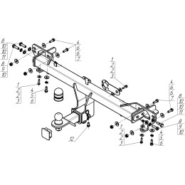 99006-E MOTODOR Фаркоп с оцинкованным шаром на Chery Tiggo 8 2020-2024, Chery Tiggo 8 Pro 2021-2024, Chery Tiggo 8 Pro Max 2022-. Необходима подрезка бампера. Тип шара: E. Нагрузки 1500/75 