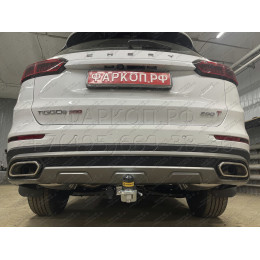 99006-E MOTODOR Фаркоп с оцинкованным шаром на Chery Tiggo 8 2020-2024, Chery Tiggo 8 Pro 2021-2024, Chery Tiggo 8 Pro Max 2022-. Необходима подрезка бампера. Тип шара: E. Нагрузки 1500/75 