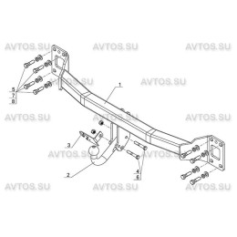AU 05 AVTOS Фаркоп на Volkswagen Touareg 2002-2018 (без подрезки бампера), Audi Q7 2007-2018 (без подрезки бампера), Porsche Cayenne 2002-2017 (требуется подрезка бампера). Тип шар