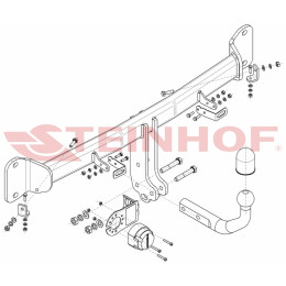 B-064 STEINHOF Фаркоп на BMW 5-Series седан F10 / универсал F11, в т.ч. M-Sport package 2010-2017. Требуется подрезка бампера. Тип шара: A. Нагрузки: 2200/100 кг, масса фаркопа 