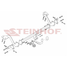 C-023 STEINHOF Фаркоп на Peugeot Partner II L1 4380 мм, включая Tepee 2008-2018, Citroen Berlingo II L1 4380 мм 2008-2018, Peugeot Partner III L1 2018-, Peugeot Rifter L1 4403 мм 2018-, Citroen Berlingo III L1 4403 мм 2018-, Toyota 