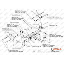 C.014 IMIOLA Фаркоп Citroen Xsara Picasso 1999-2006. Тип шара: A. Нагрузки: 1300/80 кг (без электрики в комплекте)