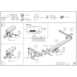C066A GALIA Полностью оцинкованный фаркоп на Chevrolet Cruze седан/хетчбек 2009-2016. Подрозетник убирается за бампер. Тип шара: A. Невидимый вырез бампера. 