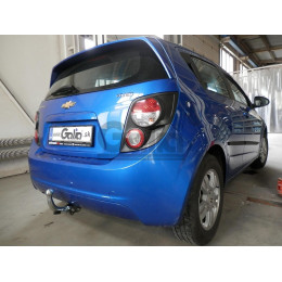 C070A GALIA Полностью оцинкованный фаркоп на Chevrolet Aveo хетчбек 2011-2015. Подрозетник убирается за бампер. Тип шара: A. Невидимый вырез бампера. Нагруз
