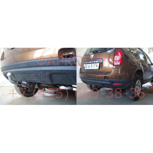 D041C GALIA Полностью оцинкованный фаркоп на Renault Duster 2WD, 4WD 2010-2015, 2015-2021, Renault Duster 2 2021-2022, Nissan Terrano 2014-2022. Тип шара: C (горизонтальный съемный). Невидимый вырез бампера. Нагрузки: 1600/75 кг, масса фаркопа 15,37 кг
