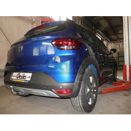 D050C GALIA Полностью оцинкованный фаркоп на Dacia Sandero III 2020-, Dacia Sandero Stepway III 2020-. Тип шара: C (горизонтальный съемный). Невидимый вырез бампера. Нагру