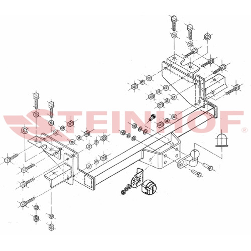 F-062 STEINHOF Фаркоп на FIAT Ducato фургон, микроавтобус, шасси 03/1994-06/1999, 07/1999-12/2002, 2003-2006, Peugeot Boxer фургон, микроавтобус, шасси 03/1994-06/1999, 07/1999-12/2002, 2003-2006, Citroen Jumper фургон, микроавтобус, шасси 03/1994-06/1999