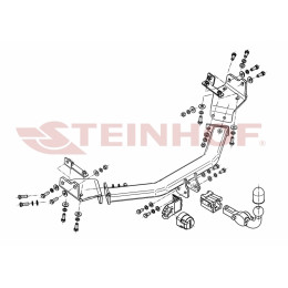 F-075 STEINHOF Фаркоп на Dodge Journey, в т.ч. 4WD 2008-2020, FIAT Freemont, в т.ч. 4WD 2011-2020. Требуется подрезка бампера. Тип шара: AH (горизонтальное быстросъемное крепле