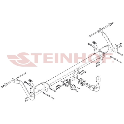 F-081 STEINHOF Фаркоп на Citroen Jumper фургон/микроавтобус (также L4/XL) 2006-, Peugeot Boxer фургон/микроавтобус (также L4/XL) 2006-, FIAT Ducato фургон/микроавтобус (также L4/XL) 2006- без подрезки бампера. Тип шара: AH (горизонтально-съемный). Нагрузк