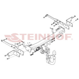 F-204 STEINHOF Фаркоп на Ford Galaxy (кроме версии с регулировкой высоты кузова) 2015-2022, Ford S-Max (кроме версии с регулировкой высоты кузова) 2015-2023. Требуетс