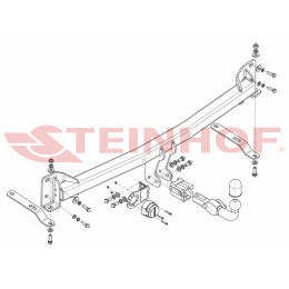 F-258 STEINHOF Фаркоп на Ford Explorer дорестайлинг 2011-2015 без подрезки бампера. Тип шара: AH (горизонтальное быстросъемное крепление шара на ключе). Нагру