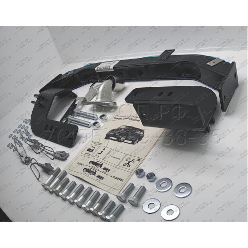 F.5713.003 BERG Фаркоп с нержавеющей накладкой на Toyota Land Cruiser 200 (кроме Executive, TRD) 2007-2021, Lexus LX 2007-2022 без снятия и подрезки бампера. Тип шара: F. Нагрузки: 1500/75 кг, масса фаркопа 18 кг (без электрики в комплекте)