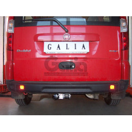 F070C GALIA Полностью оцинкованный фаркоп на FIAT Doblo 2001-2010. Тип шара: C (горизонтальный съемный). Невидимый вырез бампера. Нагрузки: 1500/60 кг, масса фа