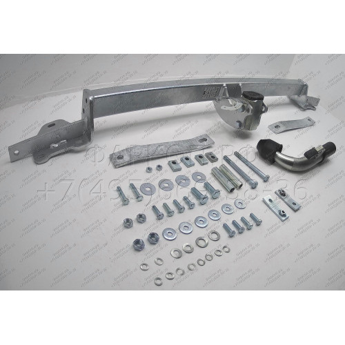 F070C GALIA Полностью оцинкованный фаркоп на FIAT Doblo 2001-2010. Тип шара: C (горизонтальный съемный). Невидимый вырез бампера. Нагрузки: 1500/60 кг, масса фаркопа 16,77 кг