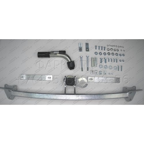 F070C GALIA Полностью оцинкованный фаркоп на FIAT Doblo 2001-2010. Тип шара: C (горизонтальный съемный). Невидимый вырез бампера. Нагрузки: 1500/60 кг, масса фаркопа 16,77 кг