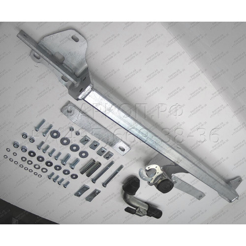 F070C GALIA Полностью оцинкованный фаркоп на FIAT Doblo 2001-2010. Тип шара: C (горизонтальный съемный). Невидимый вырез бампера. Нагрузки: 1500/60 кг, масса фаркопа 16,77 кг