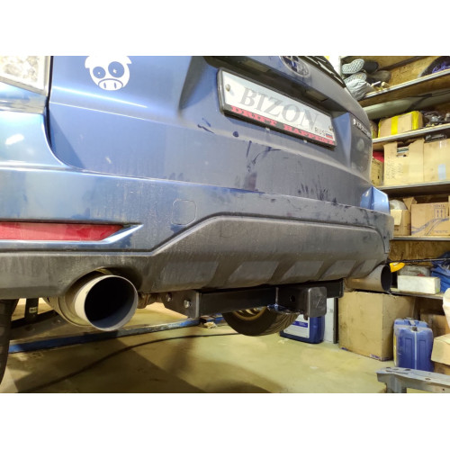 FA 0210-E Бизон Фаркоп на Subaru Forester 2007-2013 без подрезки бампера. Тип шара: E (легкосъемный шар под квадрат). Нагрузки: 2800/120 кг. Не комплектуется электрикой