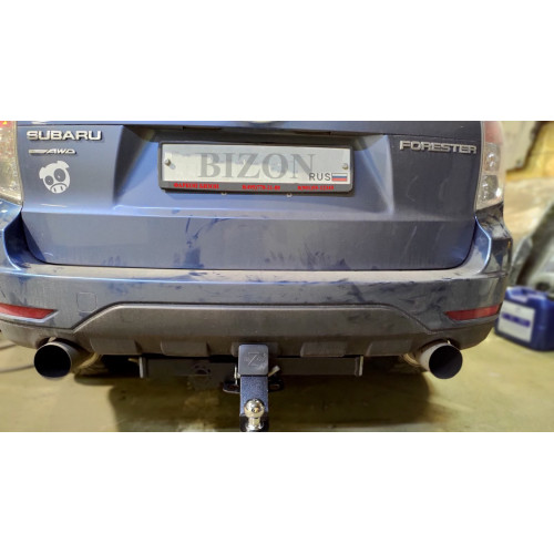 FA 0210-E Бизон Фаркоп на Subaru Forester 2007-2013 без подрезки бампера. Тип шара: E (легкосъемный шар под квадрат). Нагрузки: 2800/120 кг. Не комплектуется электрикой
