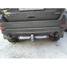 FA 0977-E Бизон Фаркоп на Jeep Grand Cherokee 2010-2021 без подрезки бампера. Тип шара: E (легкосъемный шар под квадрат). Нагрузки: 3500/120 кг. Не комплектуется эл
