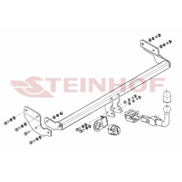 H-210 STEINHOF Фаркоп на Hyundai Accent 2006-2011, кроме сборки ТагАЗ. Требуется подрезка бампера. Тип шара: AH (горизонтальное быстросъемное крепление шара н