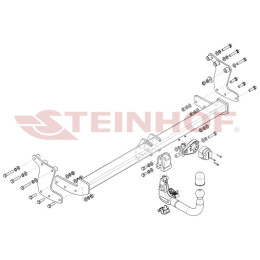 H-291 STEINHOF Фаркоп на Hyundai Ioniq 5 NE 05/2021-. Требуется подрезка бампера. Тип шара: AV (вертикальное быстросъемное крепление шара на ключе). Нагрузки: 1650