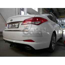 H085A GALIA Полностью оцинкованный фаркоп на Hyundai i40 седан/универсал 2012-2019. Тип шара: A. Без выреза бампера. Нагрузки: 1800/85 кг, масса фаркопа 15,22 кг