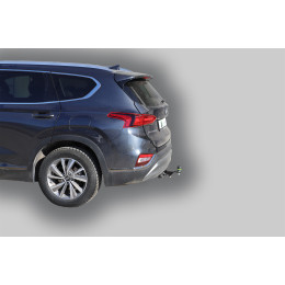 H230-E Лидер-плюс ТСУ для Hyundai Santa Fe TM дизель 2018-2021. Требуется подрезка бампера. Тип шара: E. Нагрузки: 1500/100 кг, масса фаркопа 19,3 кг (без электрики в