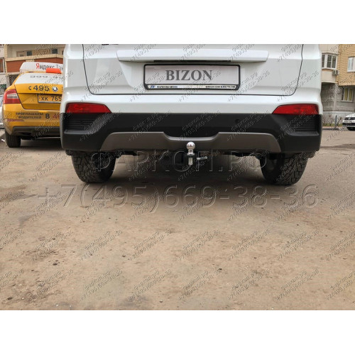 FA 0180-E Бизон Фаркоп на Hyundai Creta 2016-2021, 2021-2022, Solaris HC 2024- без подрезки бампера. Тип шара: E (легкосъемный шар под квадрат). Нагрузки: 2300/120 кг. Не комплектуется электрикой