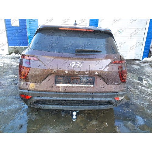 FA 0180-E Бизон Фаркоп на Hyundai Creta 2016-2021, 2021-2022, Solaris HC 2024- без подрезки бампера. Тип шара: E (легкосъемный шар под квадрат). Нагрузки: 2300/120 кг. Не комплектуется электрикой