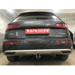 A050C GALIA Полностью оцинкованный фаркоп на Audi Q5 2017-2024, Audi Q5 Sportback 2021-2024. Подрозетник убирается за бампер. Тип шара: C (горизонтальный съемный). Нев