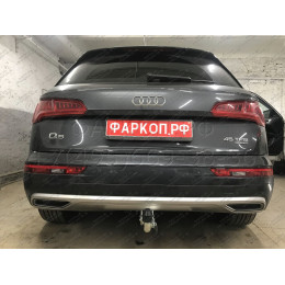 A050C GALIA Полностью оцинкованный фаркоп на Audi Q5 2017-2024, Audi Q5 Sportback 2021-2024. Подрозетник убирается за бампер. Тип шара: C (горизонтальный съемный). Нев